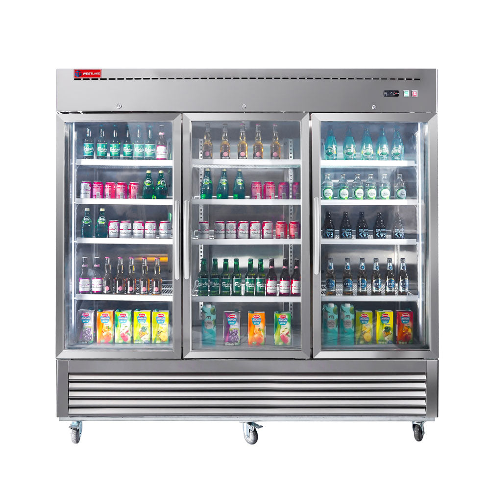 Commercial Refrigerator, Cooler, Fridge Reach-In Solid Door for Restaurant, Bar, Shop, etc