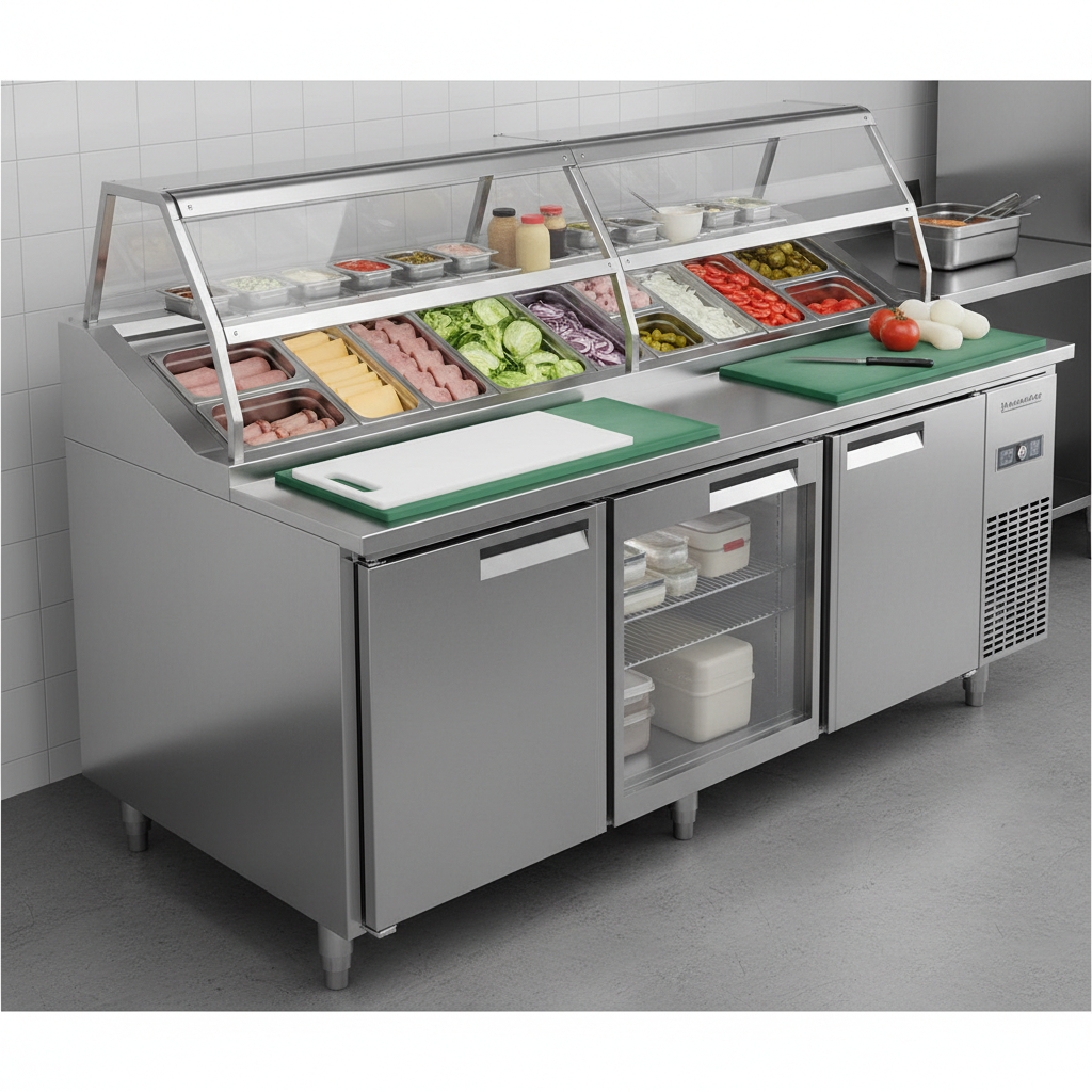 Sandwich & Salad Prep Table