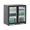 ICECASA Undercounter Beverage Cooler Fridge, 2 Glass Door Back Bar Fridge 35.4" Commericial Wine Cooler