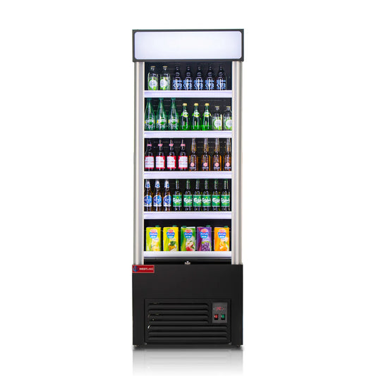 WESTLAKE 28" Restaurant Commercial Open Air Merchandiser Refrigerated Display Cooler Black Air Curtain