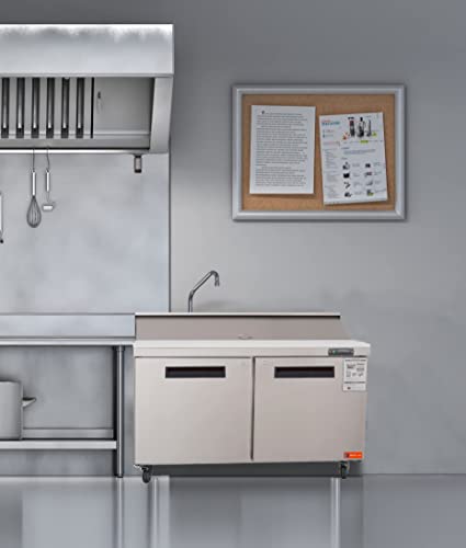 Sandwich Prep Table Refrigerator, WESTLAKE 48" 2 Door Commercial Salad Sandwich Food Prep Table Cooler