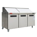 Sandwich Prep Table Refrigerator, WESTLAKE 72" 3 Door Mega Top Salad Sandwich Prep Table