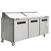 Sandwich Prep Table Refrigerator, WESTLAKE 72" 3 Door Commercial Salad Sandwich Prep Table