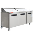 Sandwich Prep Table Refrigerator, WESTLAKE 72" 3 Door Commercial Salad Sandwich Prep Table