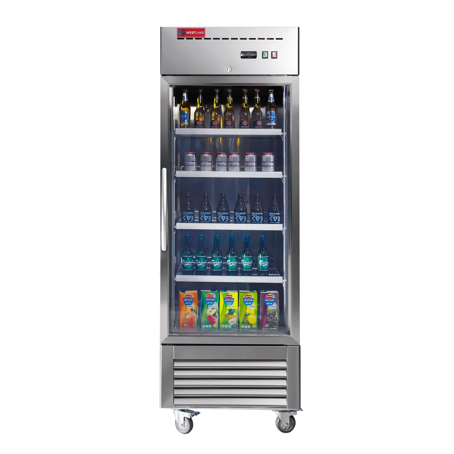 Commercial Refrigerator 1 Glass Door, WESTLAKE 27" W Merchandiser Reach-in Display Fridge 23 Cu.ft Upriht Cooler for Restaurant, Bar, Retail