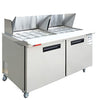Sandwich Prep Table Refrigerator, WESTLAKE 60" 2 Door Mega Top Salad Sandwich Prep Table