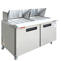 Sandwich Prep Table Refrigerator, WESTLAKE 60" 2 Door Mega Top Salad Sandwich Prep Table