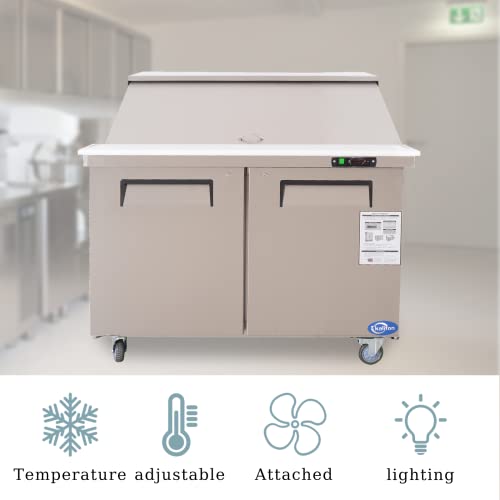 Sandwich Prep Table Refrigerator, WESTLAKE 48" 2 Door Mega Top Salad Sandwich Prep Table