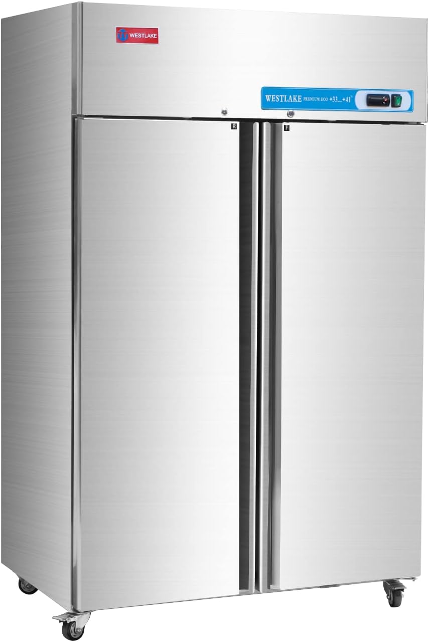 Commercial Refrigerator, Cooler, Fridge Reach-In Solid Door for Restaurant, Bar, Shop, etc