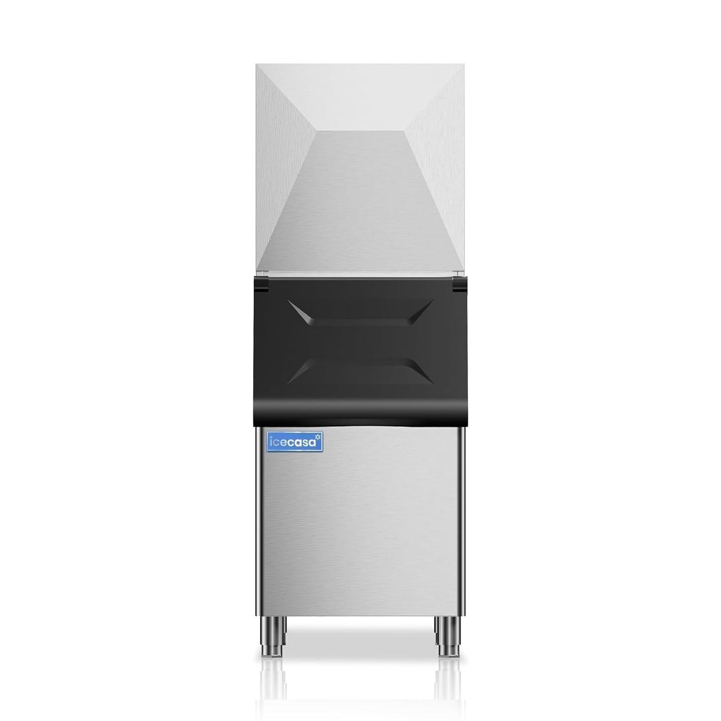 ICECASA Commercial Ice Maker Machine Stainless Steel 400 lbs/24H Ice with 267 lbs Storage