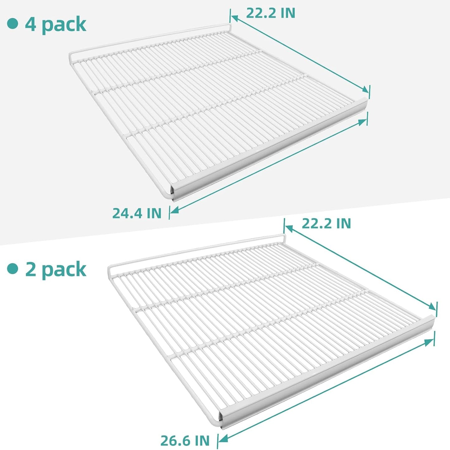 WESTLAKE Food Shelves for 82"W Three Door Commercial Refrigerator Freezer 2 Set with 6 Shelf Clips