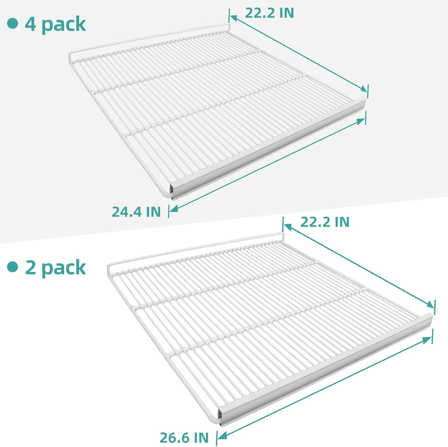 WESTLAKE Food Shelves for 82"W Three Door Commercial Refrigerator Freezer 2 Set with 6 Shelf Clips