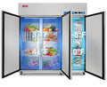 WESTLAKE Commercial Refrigerator Freezer Combo, 72" W 3 door Solid Reach in 54 Cu.ft for Restaurant, Bar, Shop, etc