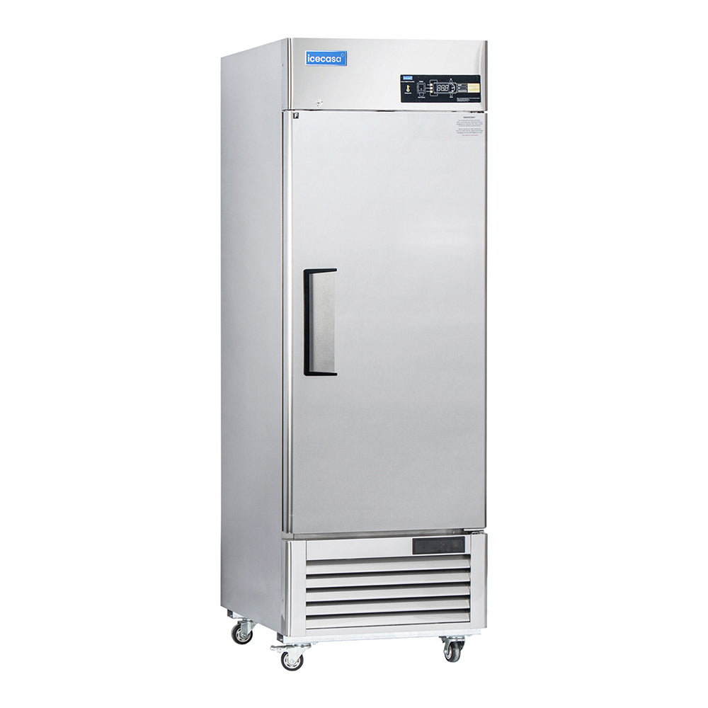 ICECASA 27" Freezer For Commercial, Industrial 1 Door Reach-In Commercial Stand Up Freezer