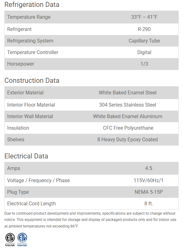 VALPRO VP2R-48M TWO SWING FULL GLASS DOOR MERCHANDISER REFRIGERATOR – 48 CU. FT. Without Top Lighted Sign Panel