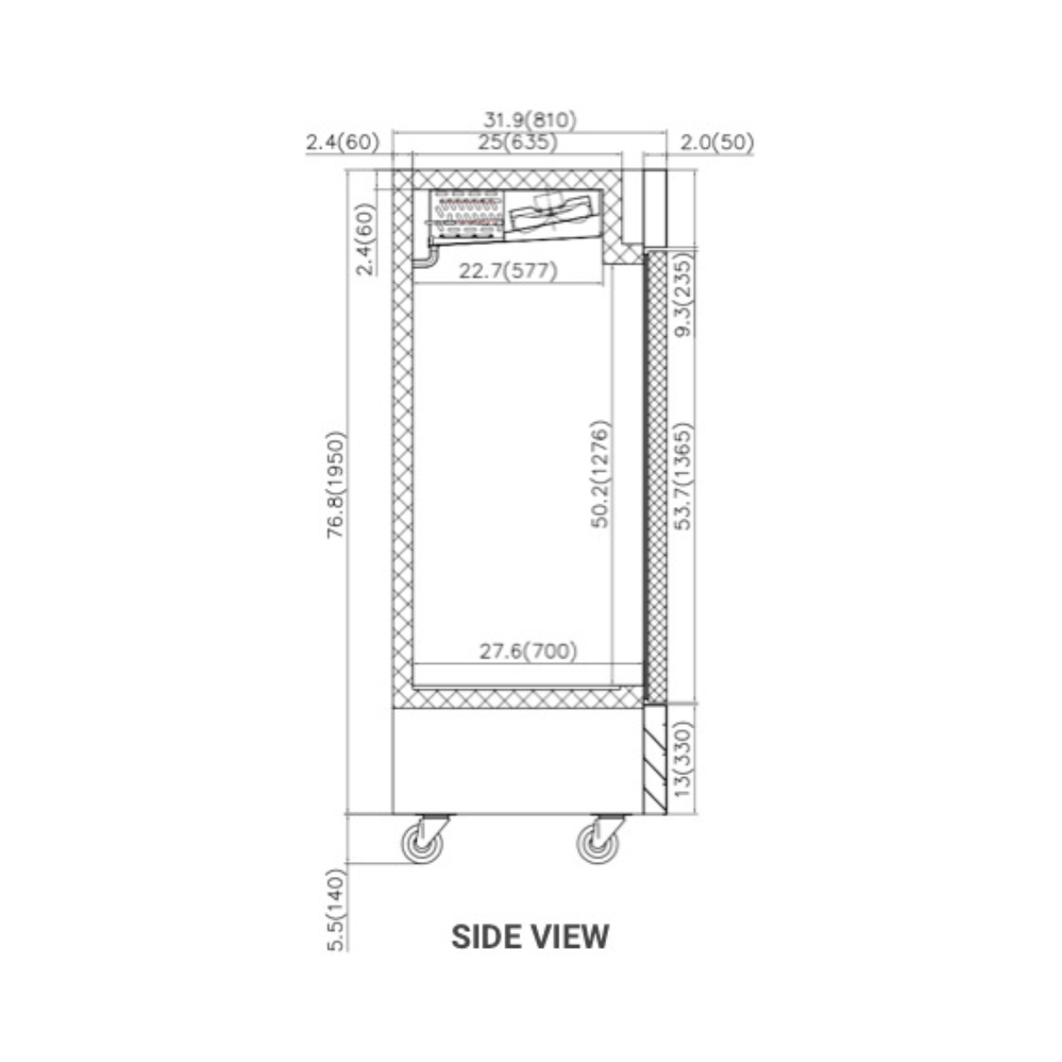 VALPRO VP1FG-HC  SINGLE GLASS DOOR REACH-IN FREEZER 23 CU. FT.
