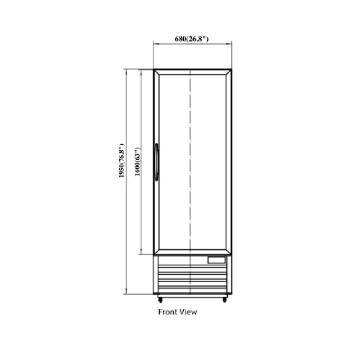 VALPRO VP1R-23M SINGLE SWING FULL GLASS DOOR MERCHANDISER REFRIGERATOR – 23 CU. FT. Without Top Lighted Sign Panel