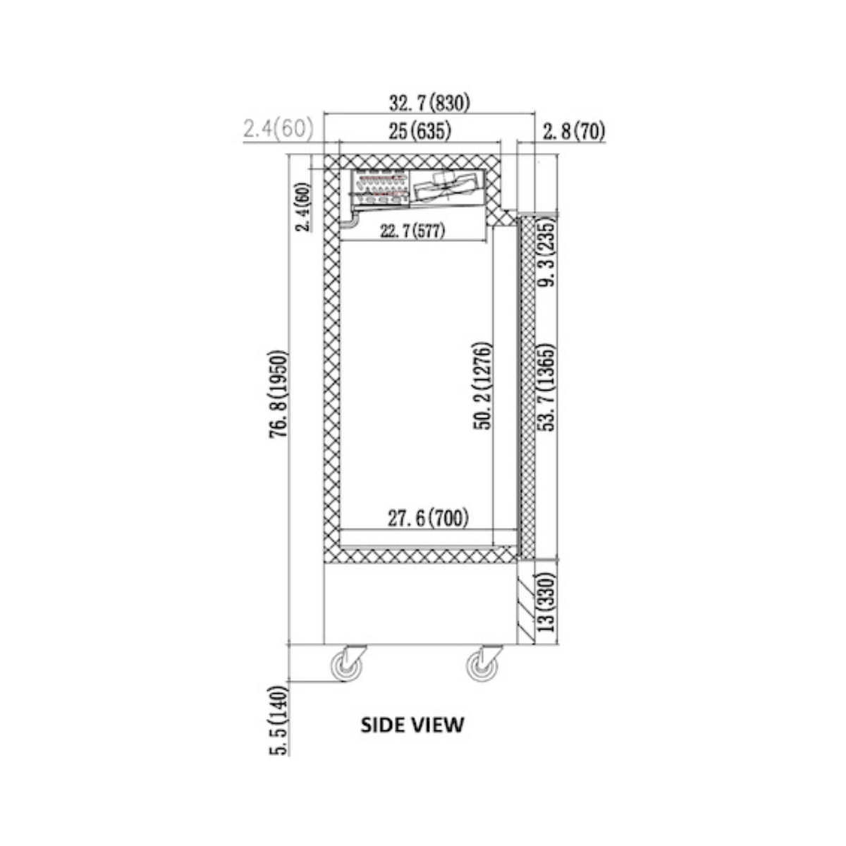 VALPRO VP1R-HC SINGLE DOOR REACH-IN REFRIGERATOR 23 CU. FT.