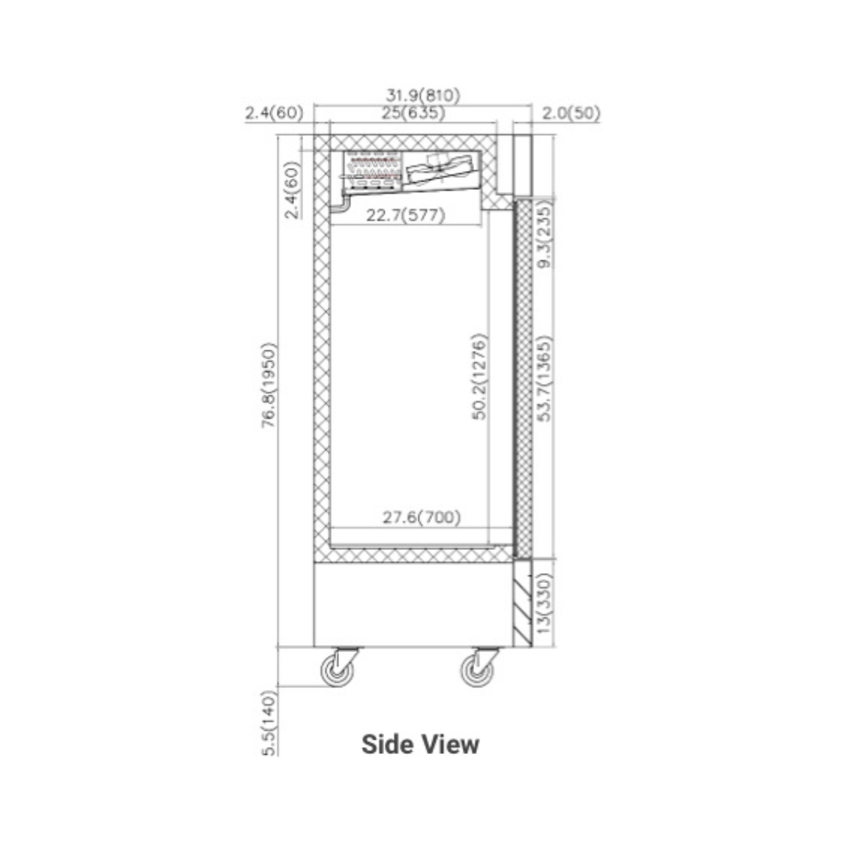 VALPRO VP1RG-HC SINGLE GLASS DOOR REACH-IN REFRIGERATOR 23 CU. FT.