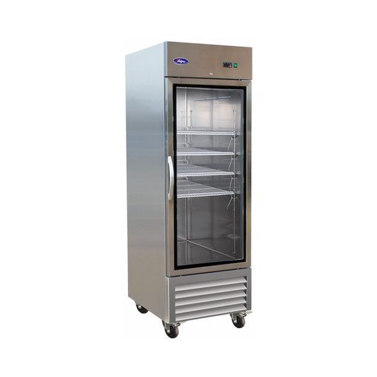 VALPRO VP1RG-HC SINGLE GLASS DOOR REACH-IN REFRIGERATOR 23 CU. FT.