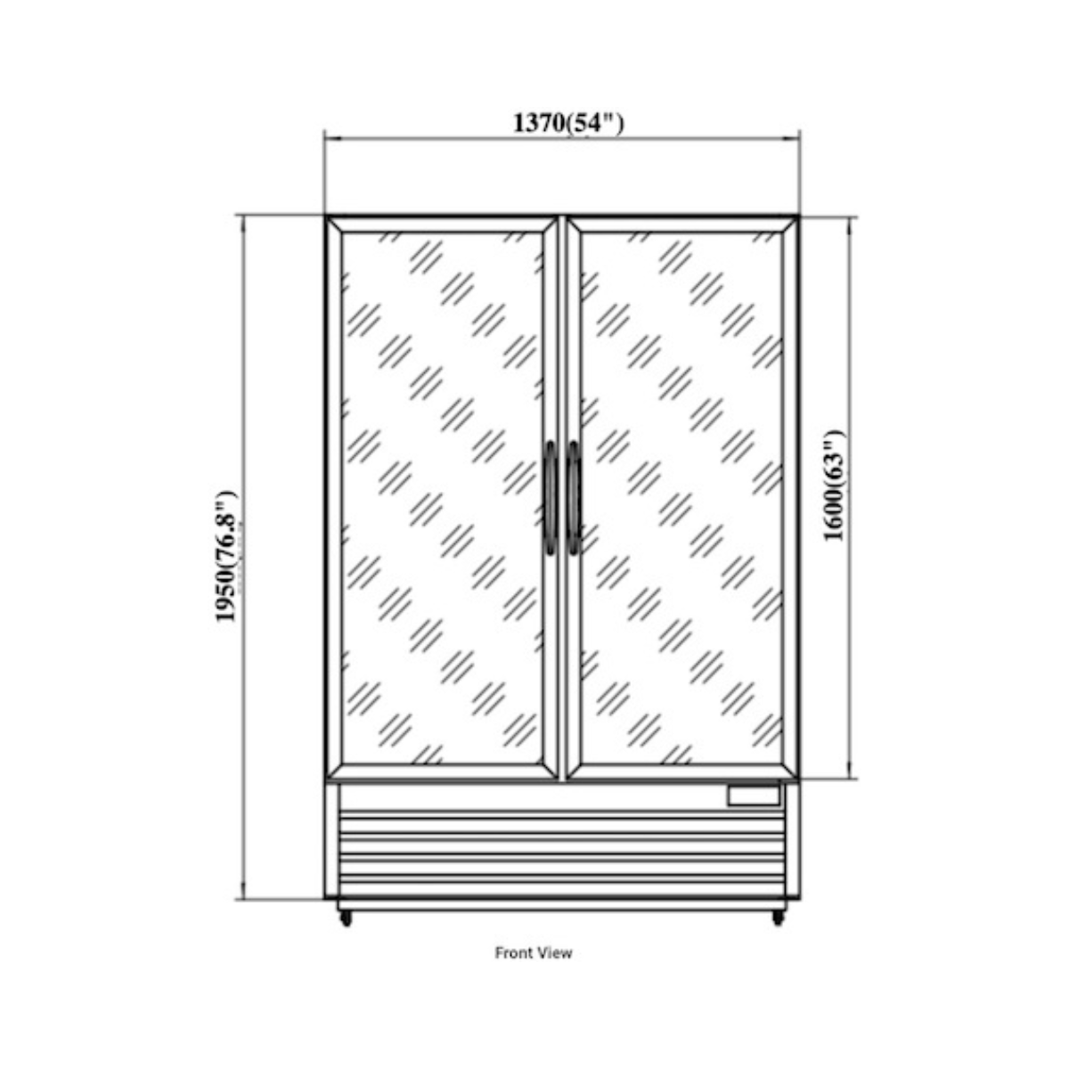 VALPRO VP2F-48M TWO SWING FULL GLASS DOOR MERCHANDISER FREEZER – 48 CU. FT. Without Top Lighted Sign Panel