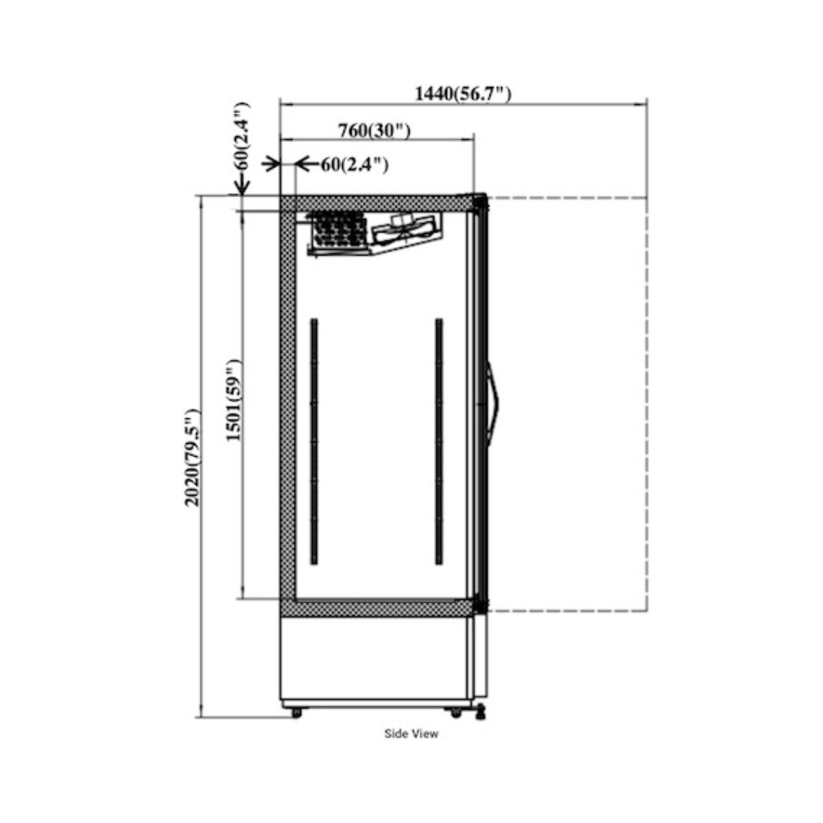 VALPRO VP2F-48M TWO SWING FULL GLASS DOOR MERCHANDISER FREEZER – 48 CU. FT. Without Top Lighted Sign Panel