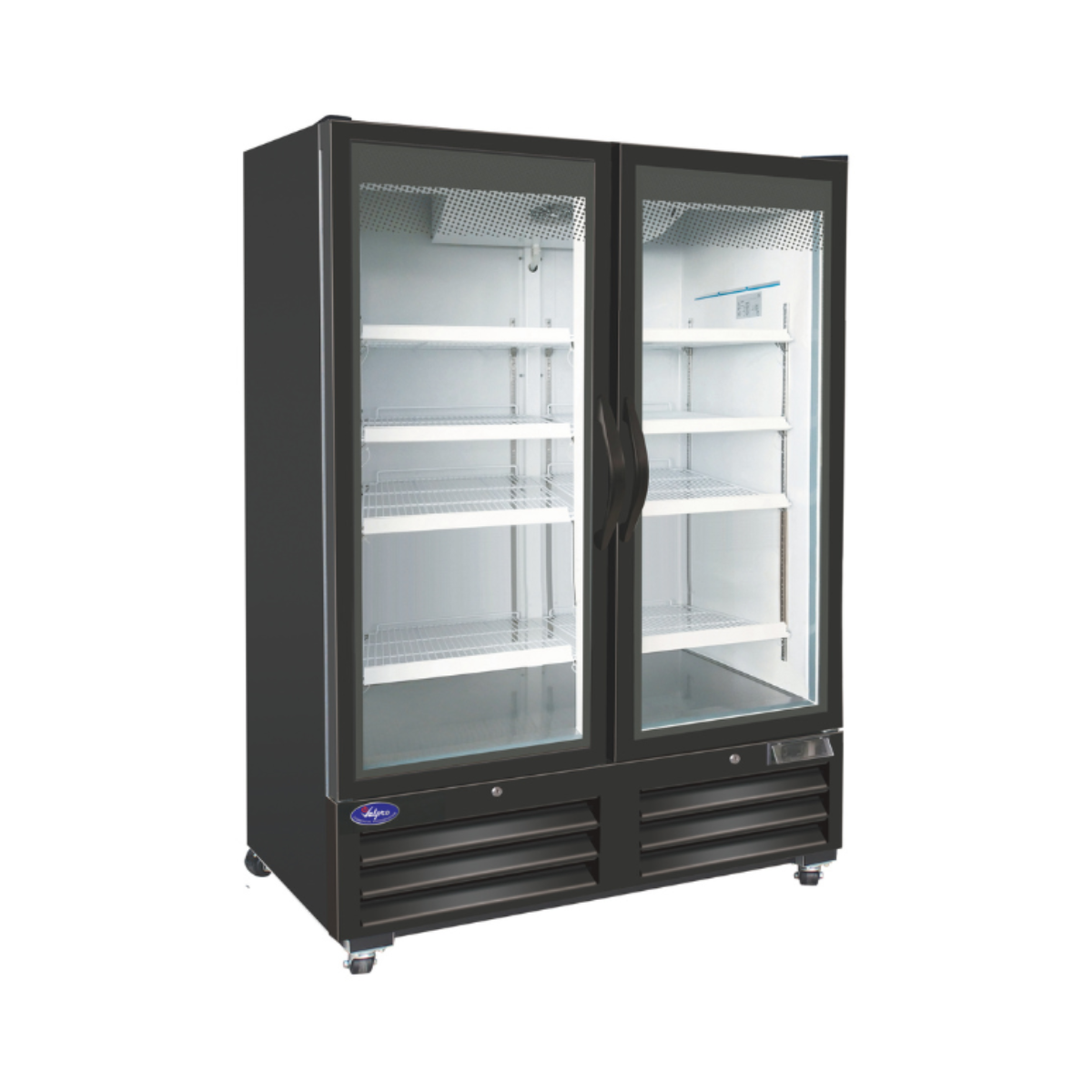 VALPRO VP2F-48M TWO SWING FULL GLASS DOOR MERCHANDISER FREEZER – 48 CU. FT. Without Top Lighted Sign Panel