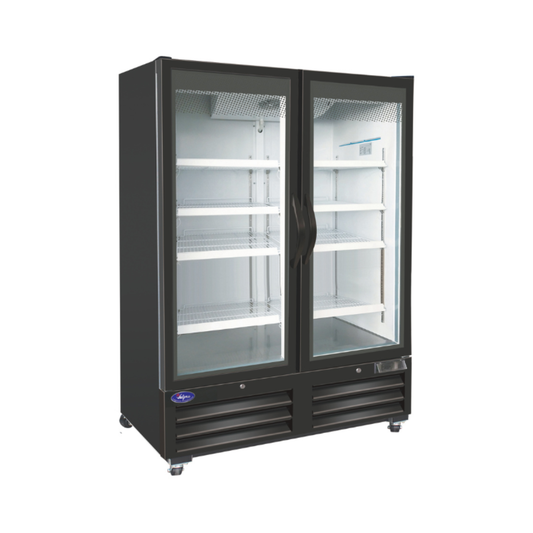 VALPRO VP2F-48M TWO SWING FULL GLASS DOOR MERCHANDISER FREEZER – 48 CU. FT. Without Top Lighted Sign Panel