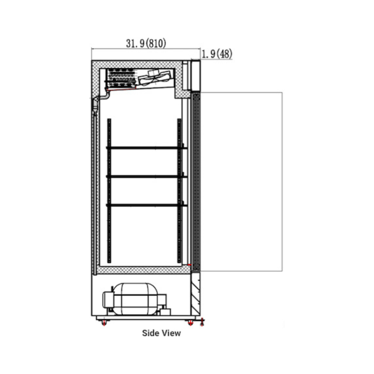 VALPRO VP2R-48HC TWO SWING GLASS DOOR MERCHANDISER REFRIGERATOR – 48 CU. FT. With Top Lighted Sign Panel