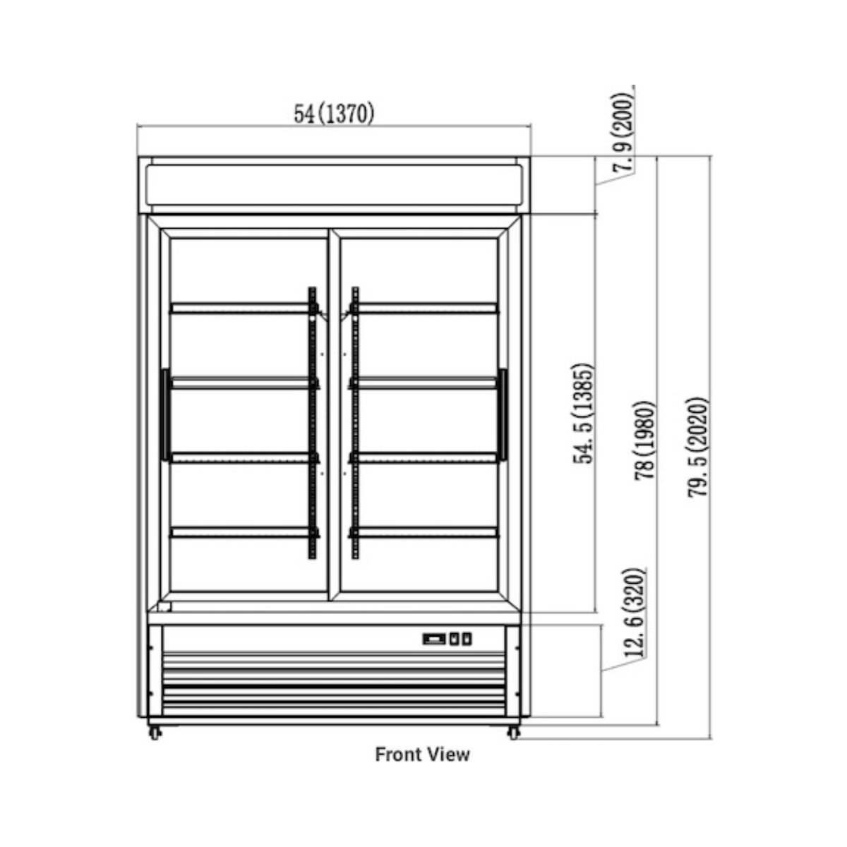VALPRO VP2R-48LHC TWO SLIDING GLASS DOOR MERCHANDISER REFRIGERATOR – 48 CU. FT. With Top Sign Panel