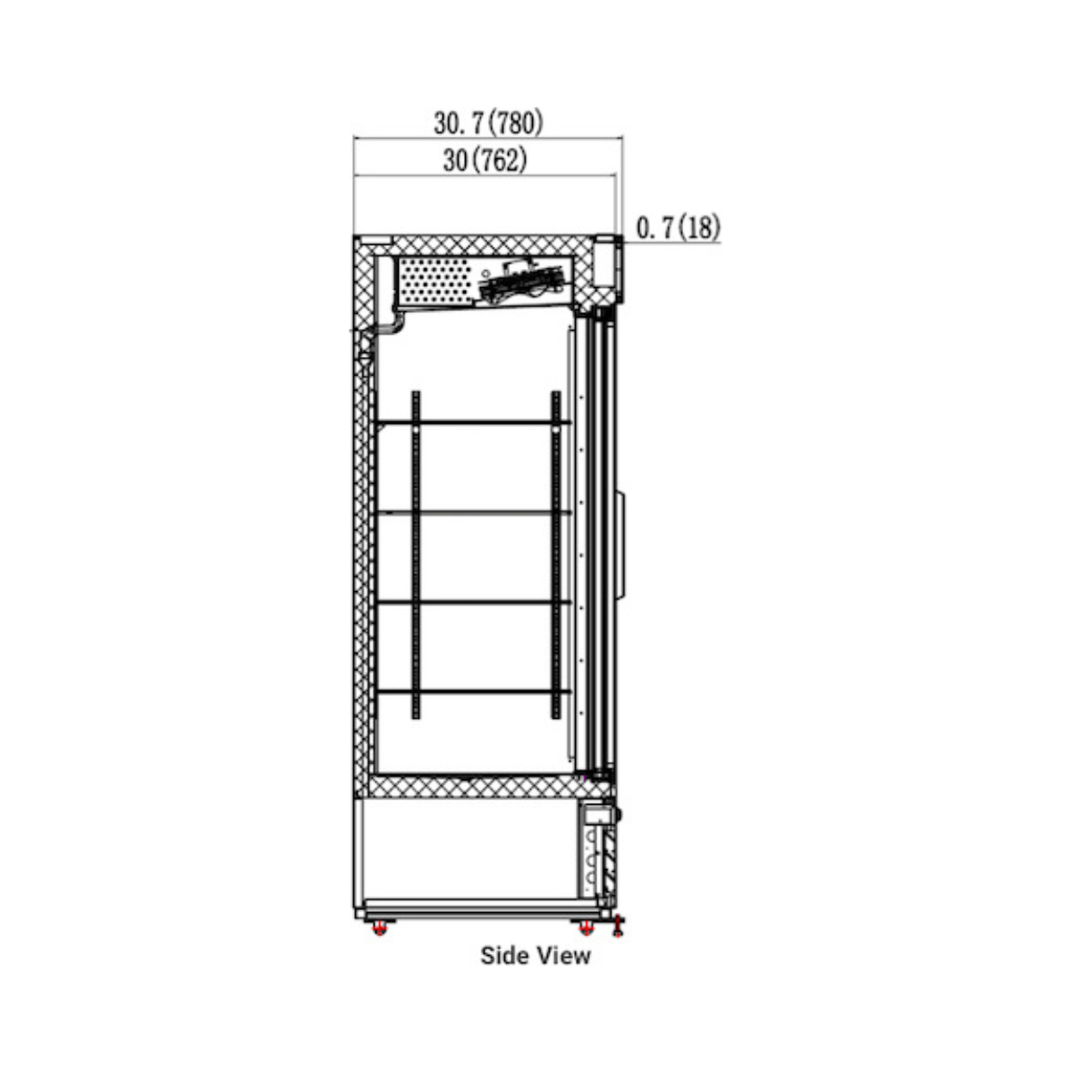 VALPRO VP2R-48LHC TWO SLIDING GLASS DOOR MERCHANDISER REFRIGERATOR – 48 CU. FT. With Top Sign Panel