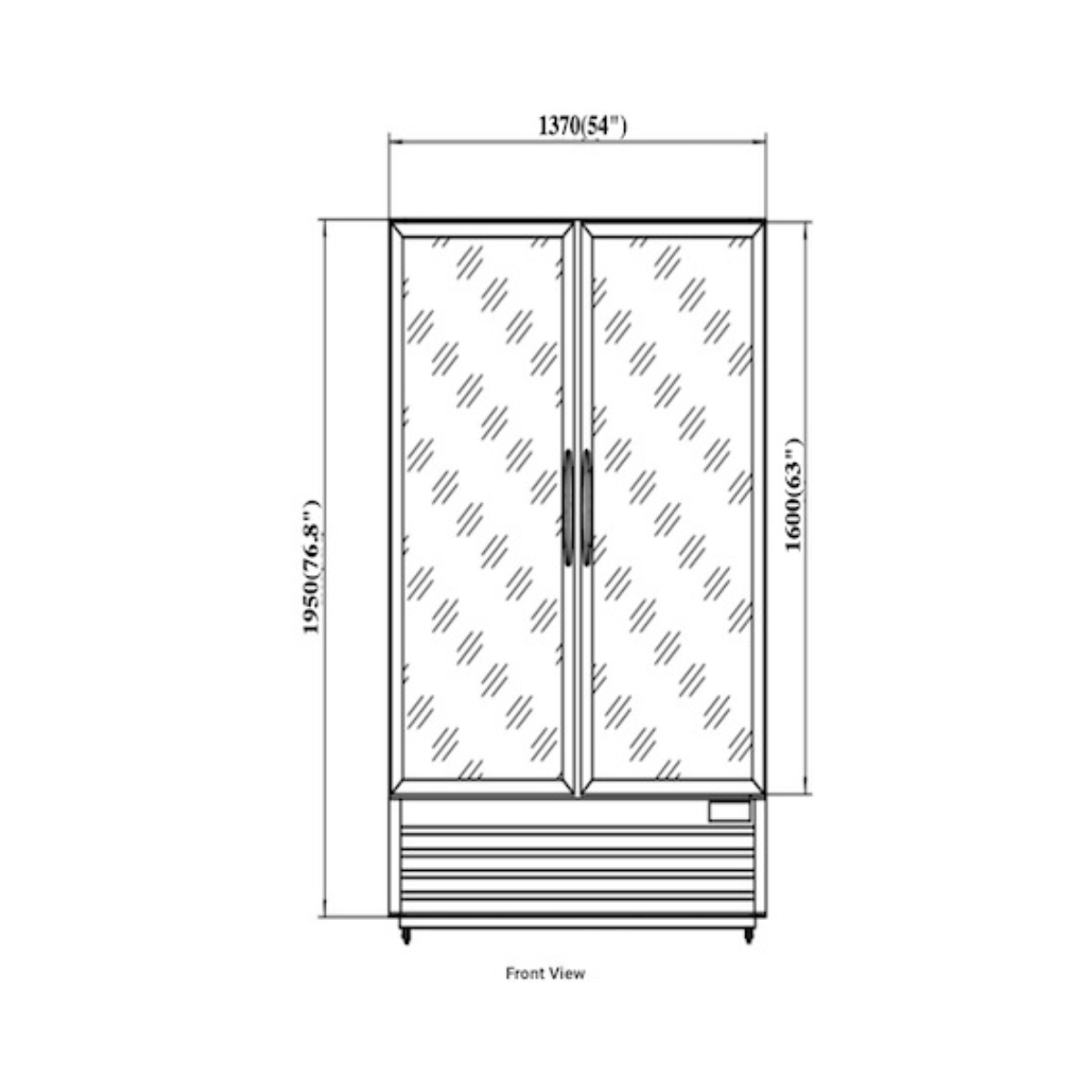 VALPRO VP2R-48M TWO SWING FULL GLASS DOOR MERCHANDISER REFRIGERATOR – 48 CU. FT. Without Top Lighted Sign Panel