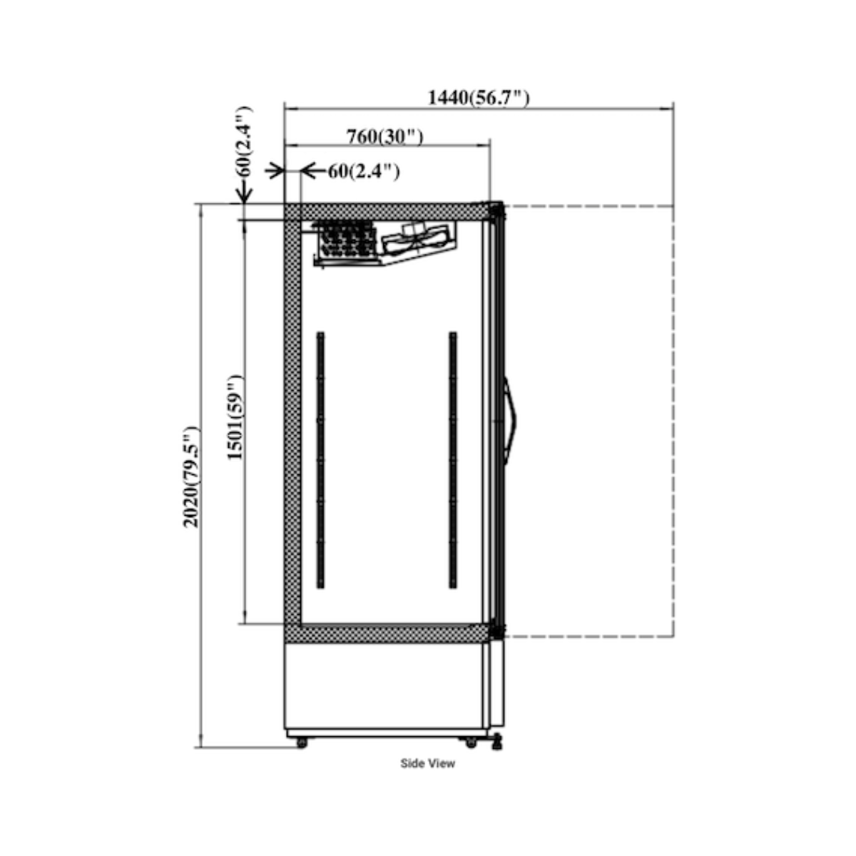 VALPRO VP2R-48M TWO SWING FULL GLASS DOOR MERCHANDISER REFRIGERATOR – 48 CU. FT. Without Top Lighted Sign Panel