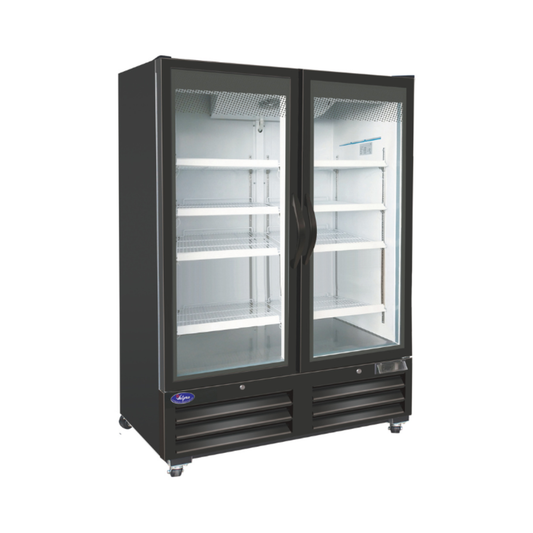 VALPRO VP2R-48M TWO SWING FULL GLASS DOOR MERCHANDISER REFRIGERATOR – 48 CU. FT. Without Top Lighted Sign Panel