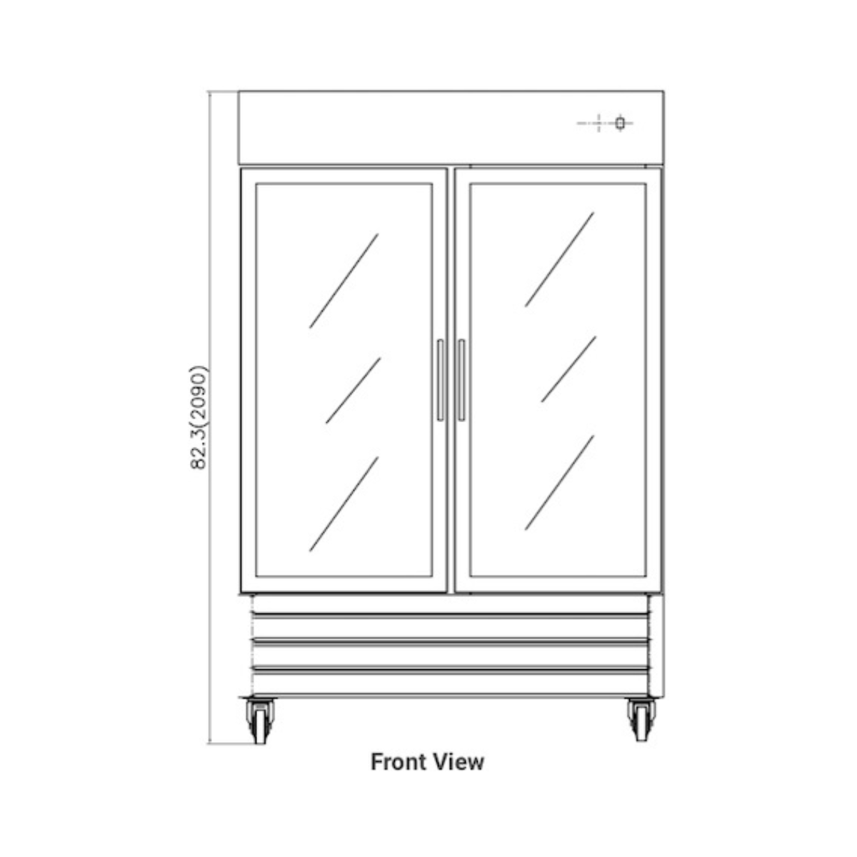 VALPRO VP2RG-HC TWO GLASS DOOR REACH-IN REFRIGERATOR 49 CU. FT.
