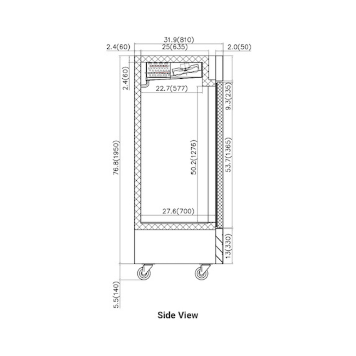 VALPRO VP2RG-HC TWO GLASS DOOR REACH-IN REFRIGERATOR 49 CU. FT.