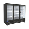 VALPRO VP3F-72MDV THREE SWING FULL GLASS DOOR MERCHANDISER DOUBLE VOLT FREEZER – 72 CU. FT. Without Top Lighted Sign Panel - 115/230v/60/1 (L14-20P)