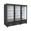 VALPRO VP3F-72MDV THREE SWING FULL GLASS DOOR MERCHANDISER DOUBLE VOLT FREEZER – 72 CU. FT. Without Top Lighted Sign Panel - 115/230v/60/1 (L14-20P)