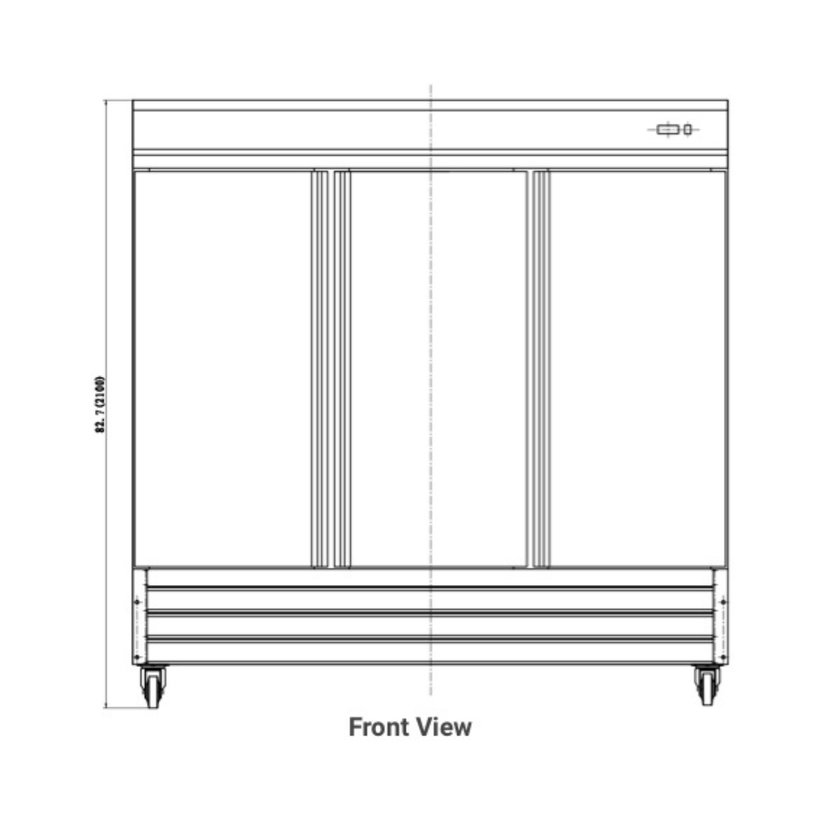 VALPRO VP3FDV-HC THREE DOOR REACH-IN DOUBLE VOLT FREEZER 72 CU. FT.