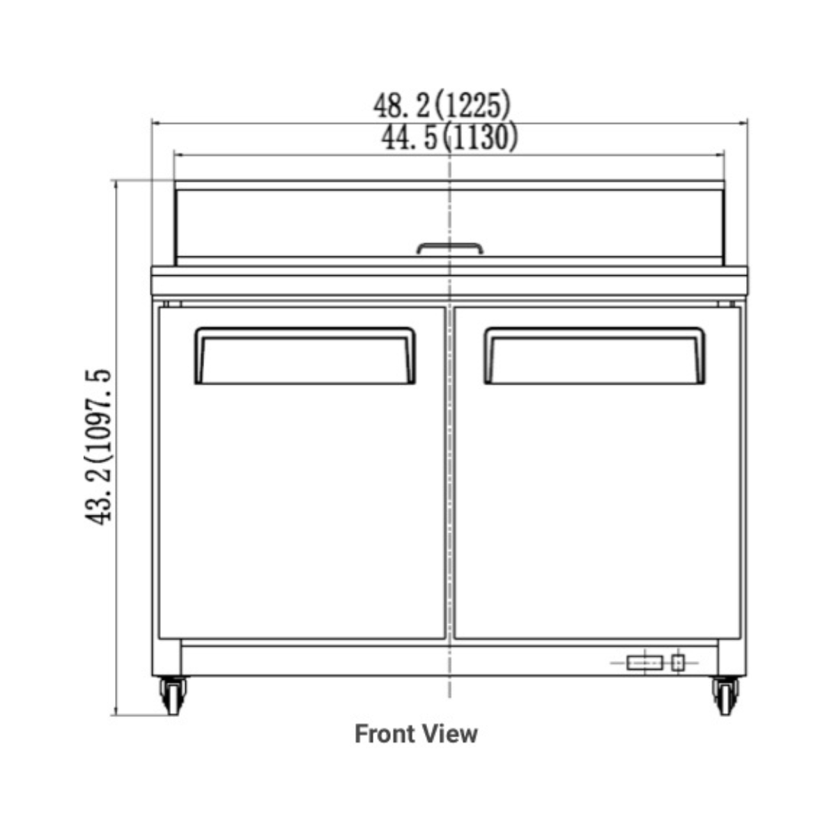 VALPRO 48″ MEGA-TOP SANDWICH / SALAD FOOD PREP TABLE REFRIGERATOR - VP48SM-HC
