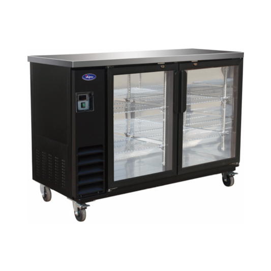 VALPRO 61″ TWO GLASS SWING DOOR BAR BACK COOLER - VP60G
