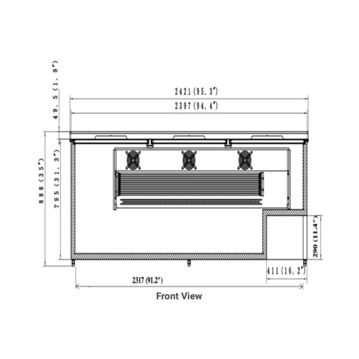 VALPRO 95″ HORIZONTAL BOTTLE COOLER - VPB95