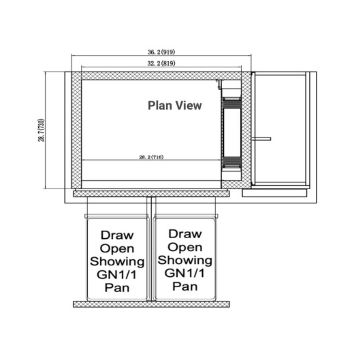 VALPRO 50″ REFRIGERATED CHEF BASE - VPCB-50