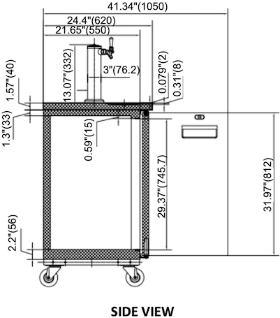 VALPRO DIRECT DRAW BEER DISPENSER 61″ – 1 TOWER – 2 TAPS - VPBD3-1