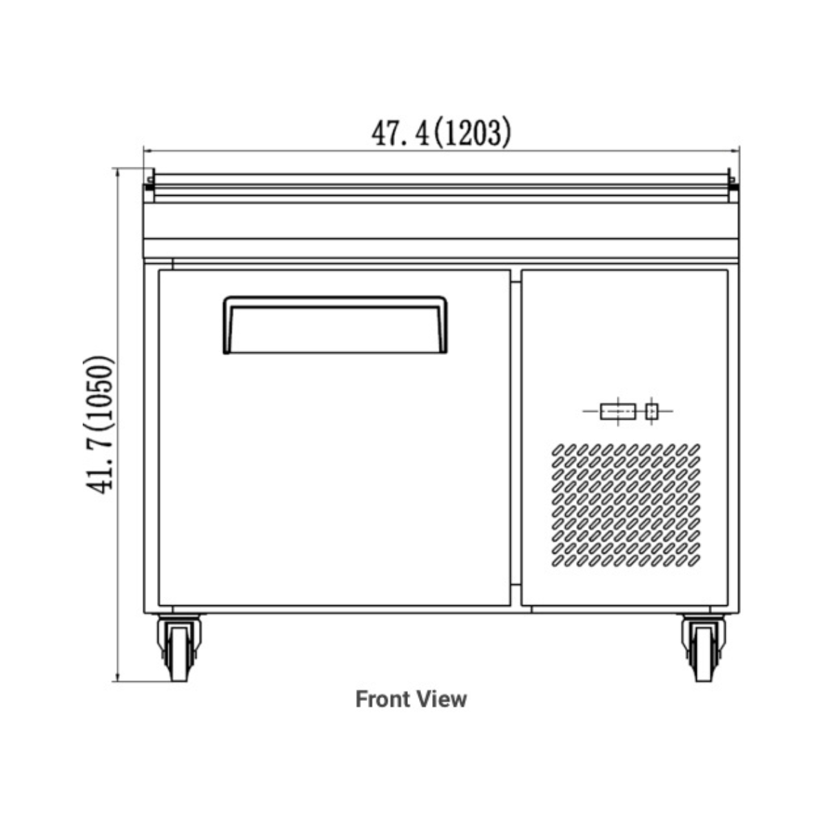 VALPRO 47″ ONE DOOR PIZZA PREP TABLE REFRIGERATOR - VPP47-HC