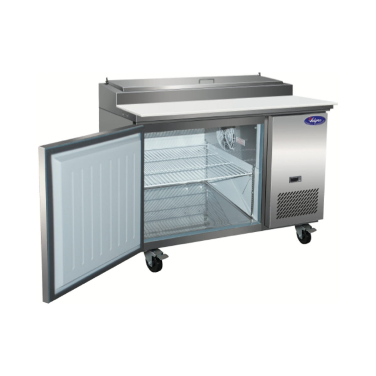 VALPRO 47″ ONE DOOR PIZZA PREP TABLE REFRIGERATOR - VPP47-HC