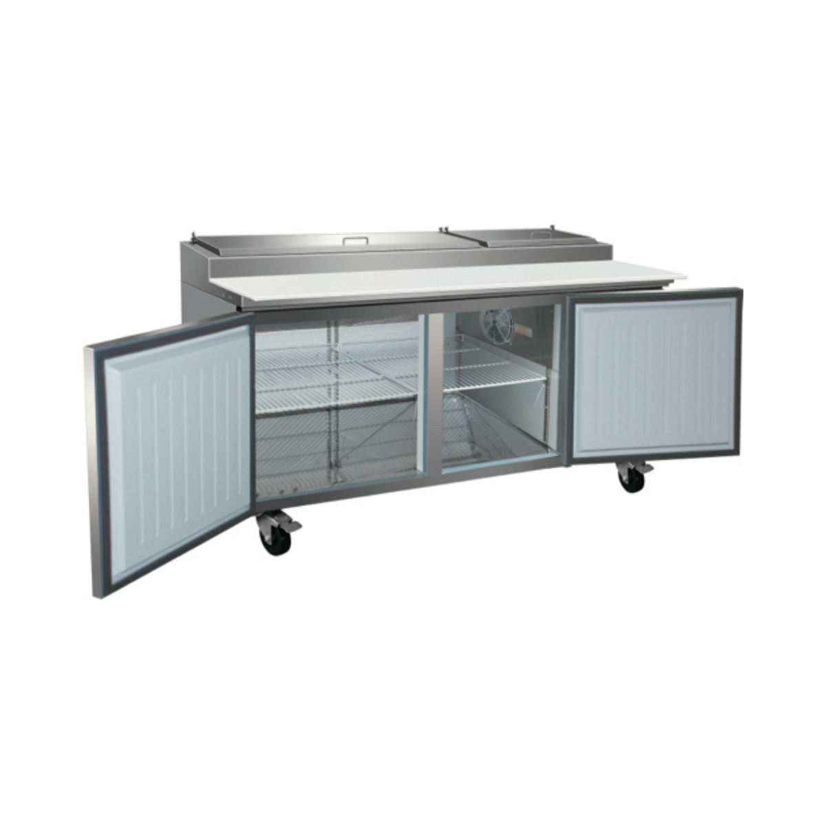 VALPRO 71″ TWO-DOOR PIZZA PREP TABLE REFRIGERATOR - VPP71-HC