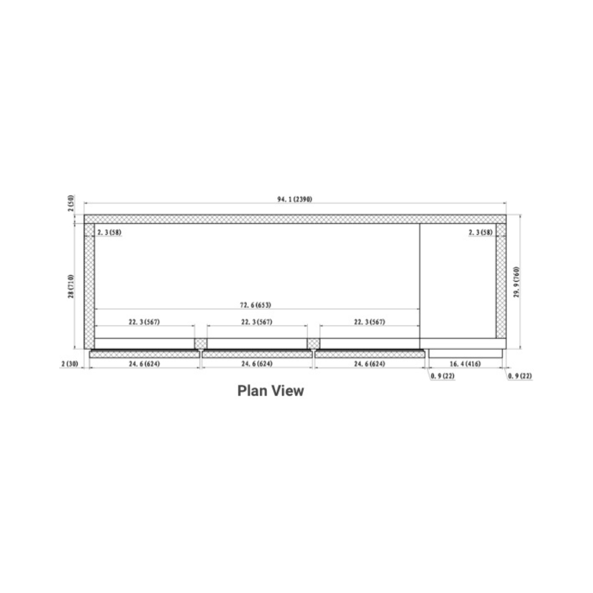 VALPRO 94″ THREE DOOR PIZZA PREP TABLE REFRIGERATOR - VPP94-HC