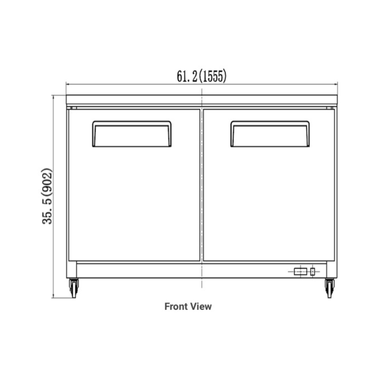 VALPRO 61″ UNDER-COUNTER FREEZER 15.5 CU. FT. - VPUCF60