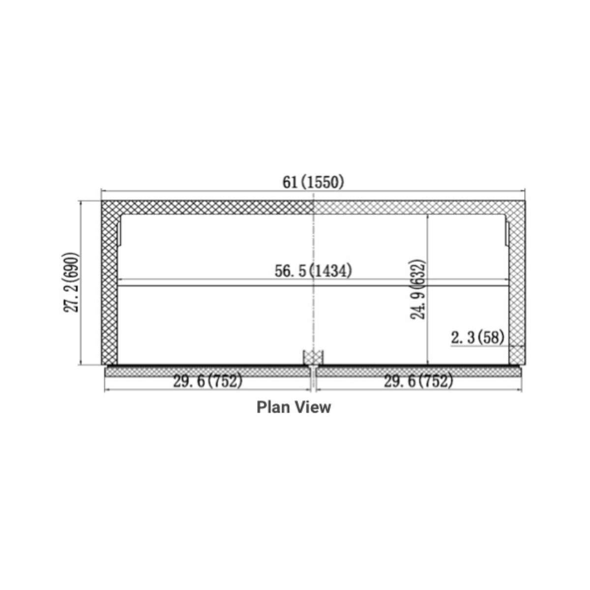 VALPRO 61″ UNDER-COUNTER FREEZER 15.5 CU. FT. - VPUCF60